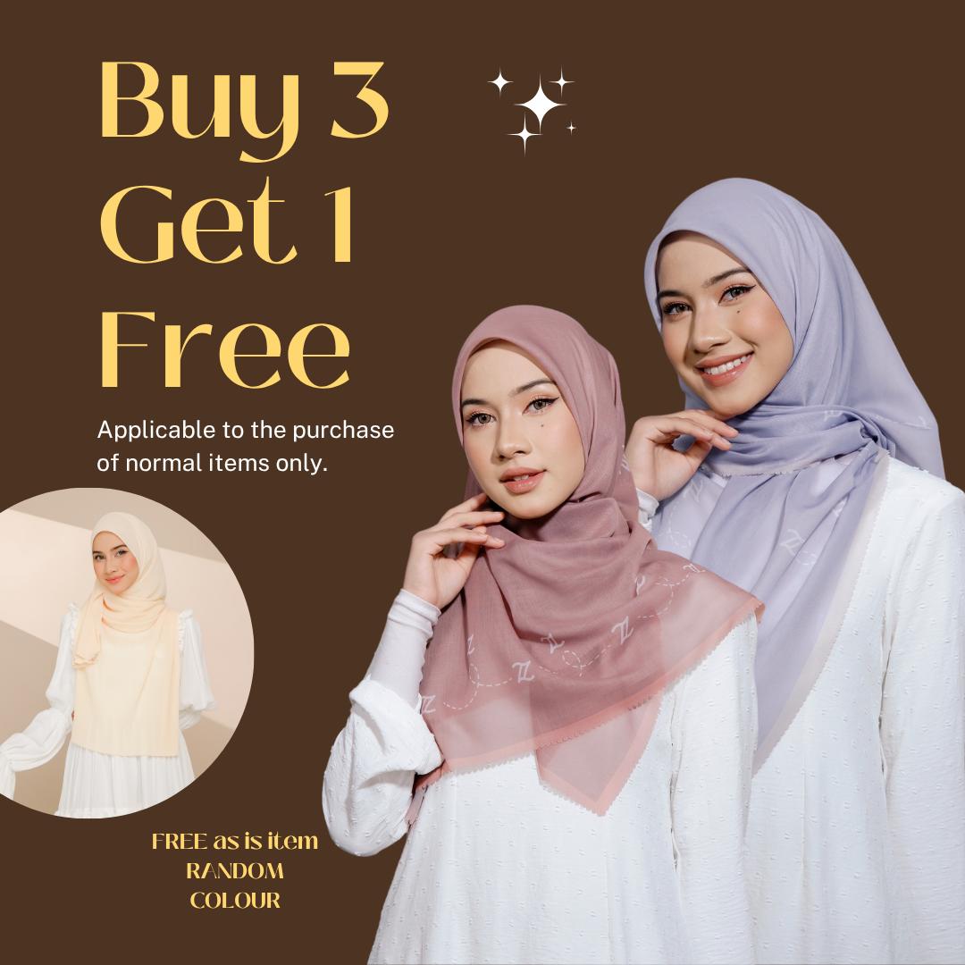 Zeezscarves Bawal Cotton Monogram Edisi Terhad