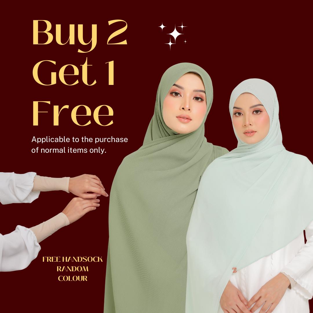 Zeezscarves Tudung Airy Pleated Scarf Size biasa
