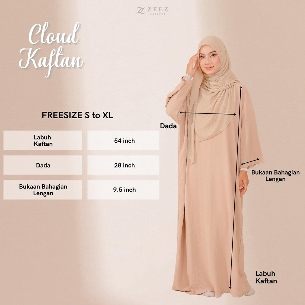 Zeezscarves Cloud Kaftan Tak Perlu Gosok