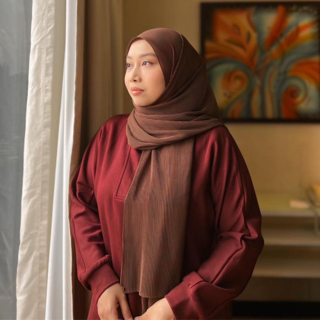 Zeezscarves Tudung Airy Pleated Scarf Size biasa