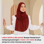 Zeez Scarves Breeze Pleated Shawl Labuh dan Lebar dengan potongan melengkung