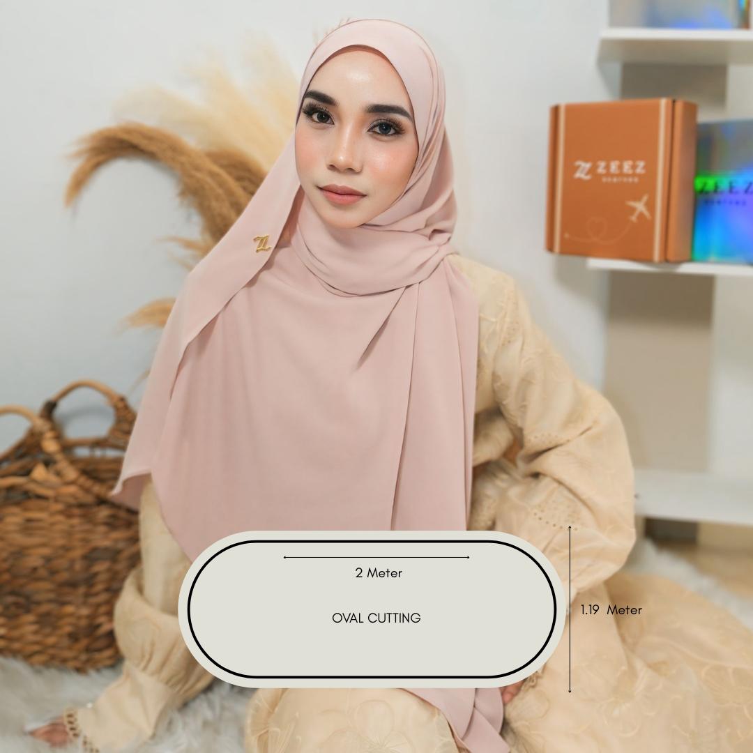Zeez Scarves Tudung Air Plain Labuh Lebar Tak Jarang