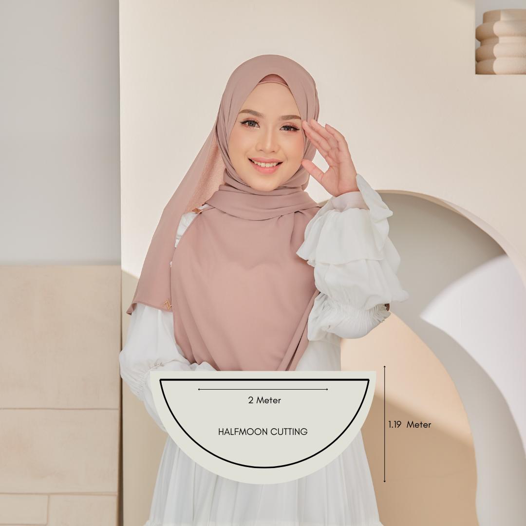 Zeez Scarves Tudung Air Plain Labuh Lebar Tak Jarang