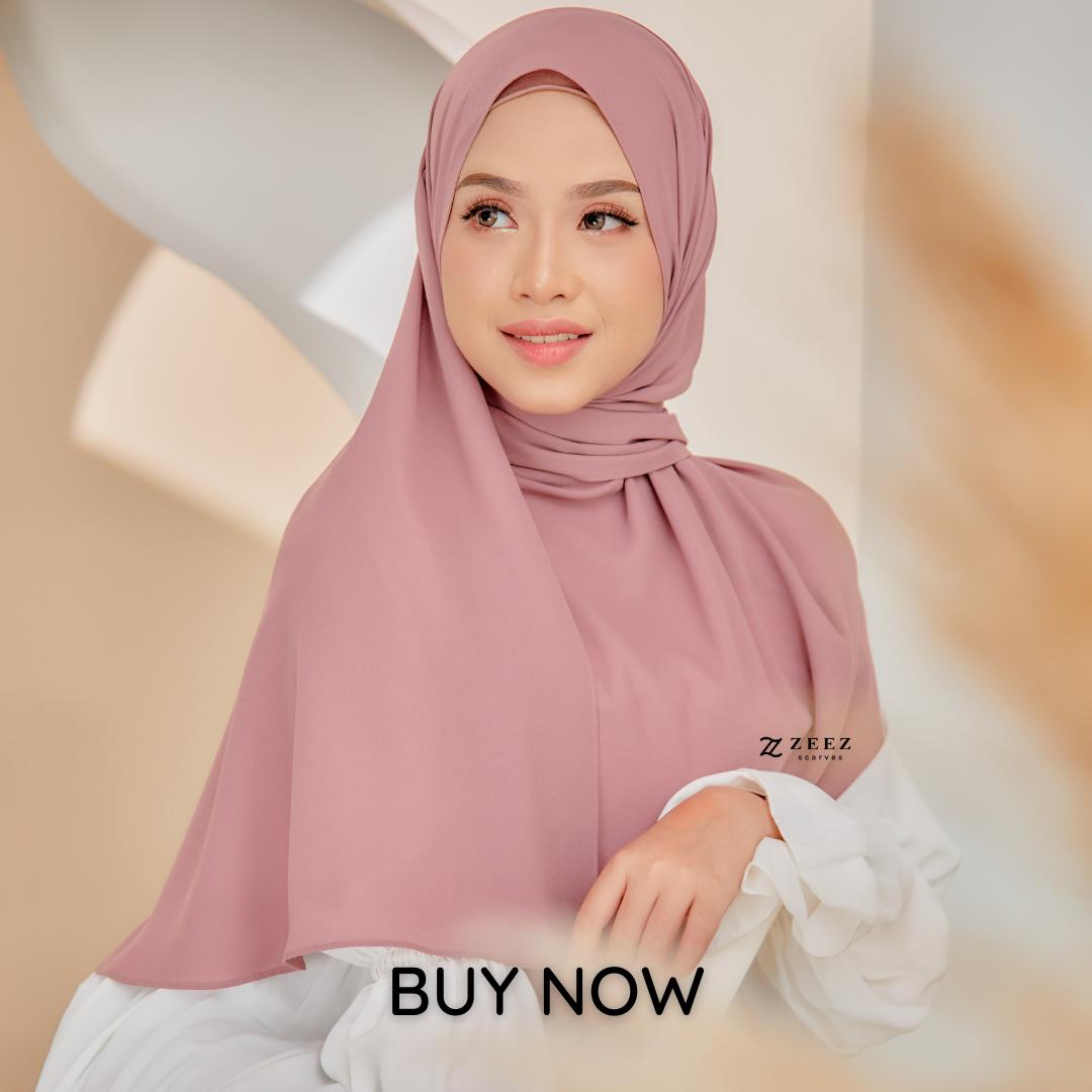Zeez Scarves Tudung Air Plain Labuh Lebar Tak Jarang