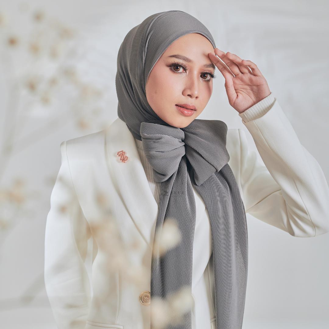 Zeez Scarves Tudung Awan Pleated Scarf Labuh dan lebar