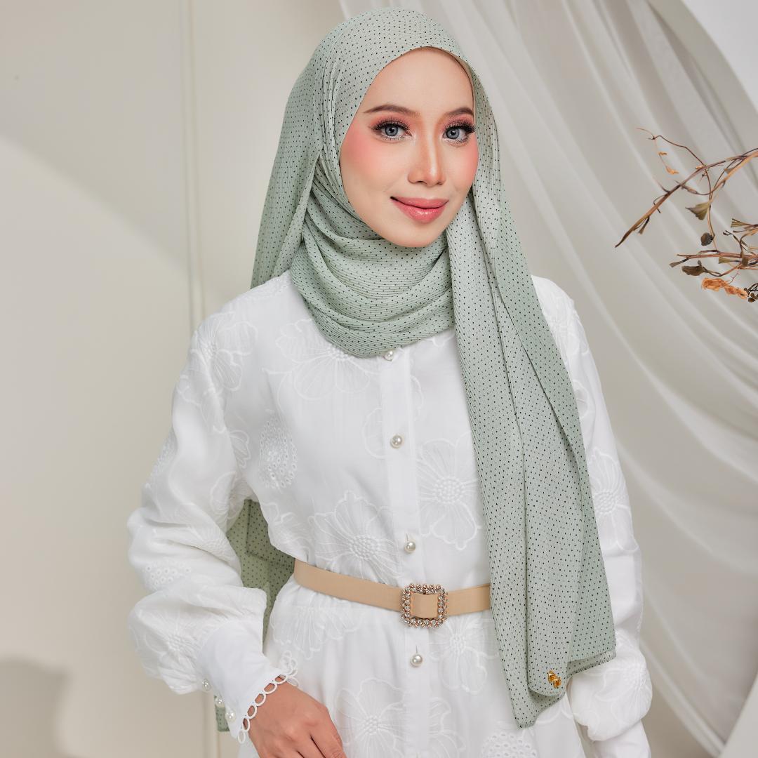 Zeez Scarves - Hanna Printed Pleated Shawl