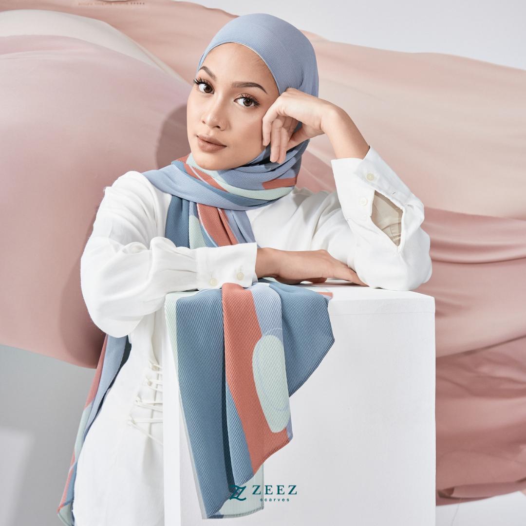 Zeez Scarves Tudung Estee Pleated Shawl Edisi Terhad