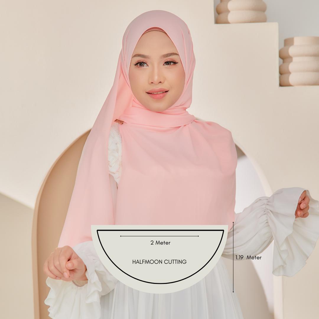 Zeez Scarves Tudung Air Plain Labuh Lebar Tak Jarang