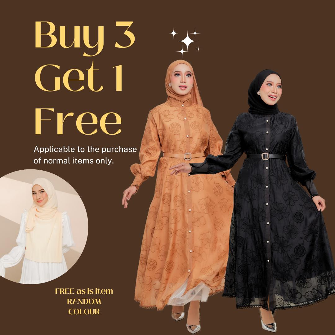 Zeez Scarves Seth Dress Silk Sulam dengan Lining dan Percuma tali pinggang