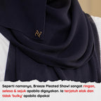 Zeez Scarves Breeze Pleated Shawl Labuh dan Lebar dengan potongan melengkung