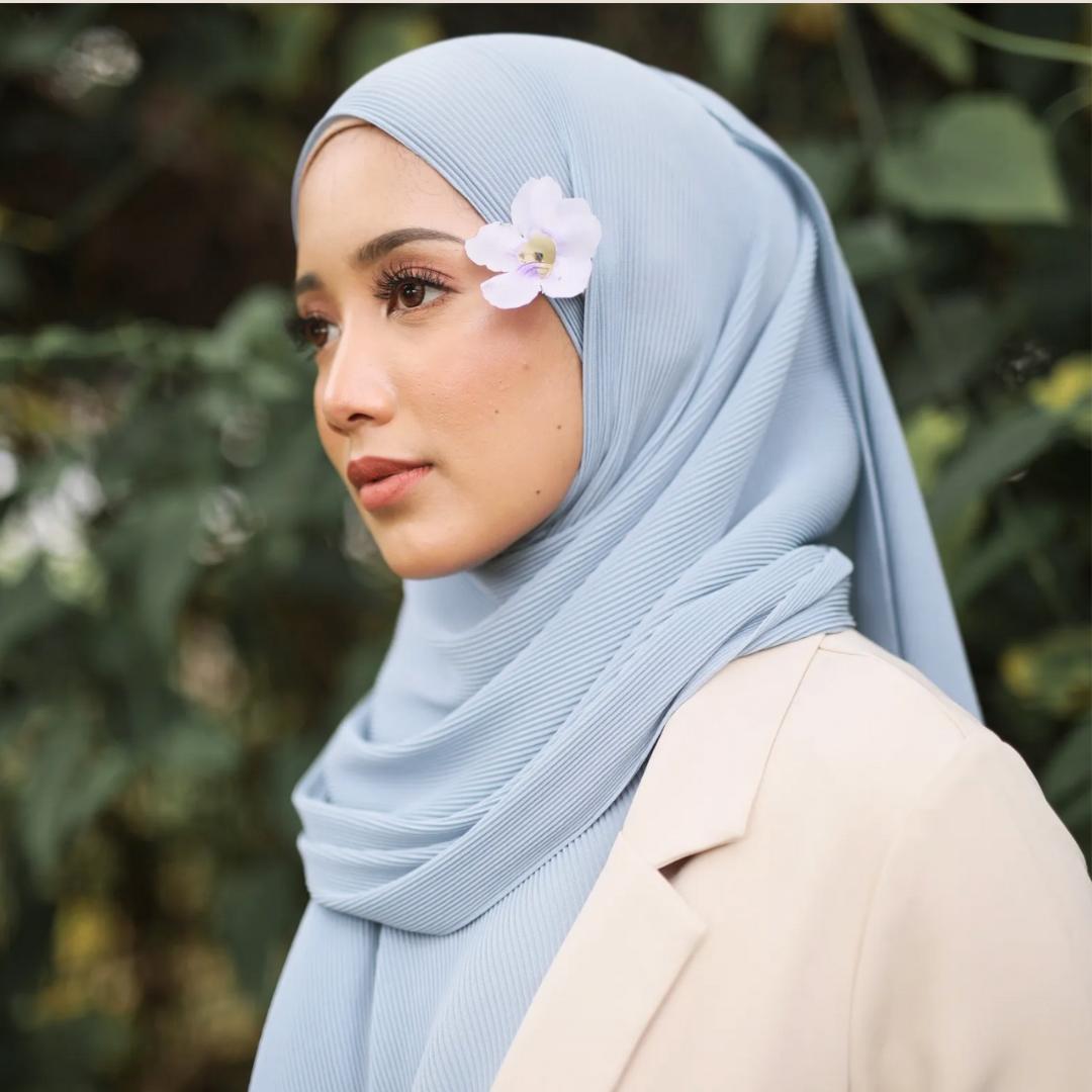 Zeez Scarves Tudung Awan Pleated Scarf Labuh dan lebar