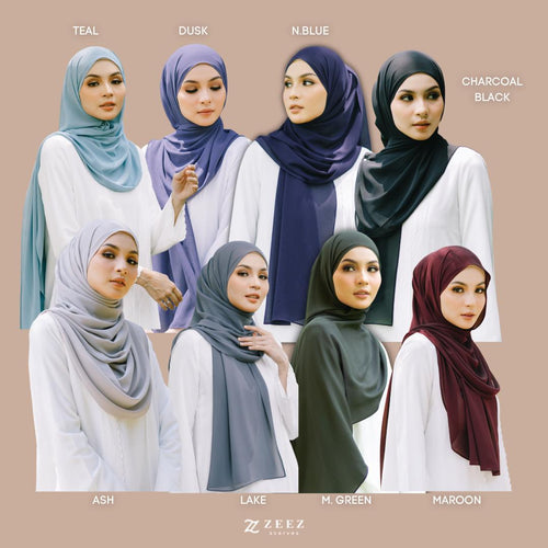 Premium Quality Tudung Plain Labuh Maryam Lightpro Plain Wide Shawl