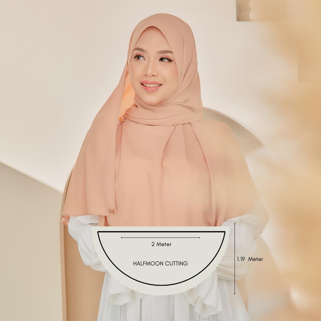 Zeez Scarves Tudung Air Plain Labuh Lebar Tak Jarang