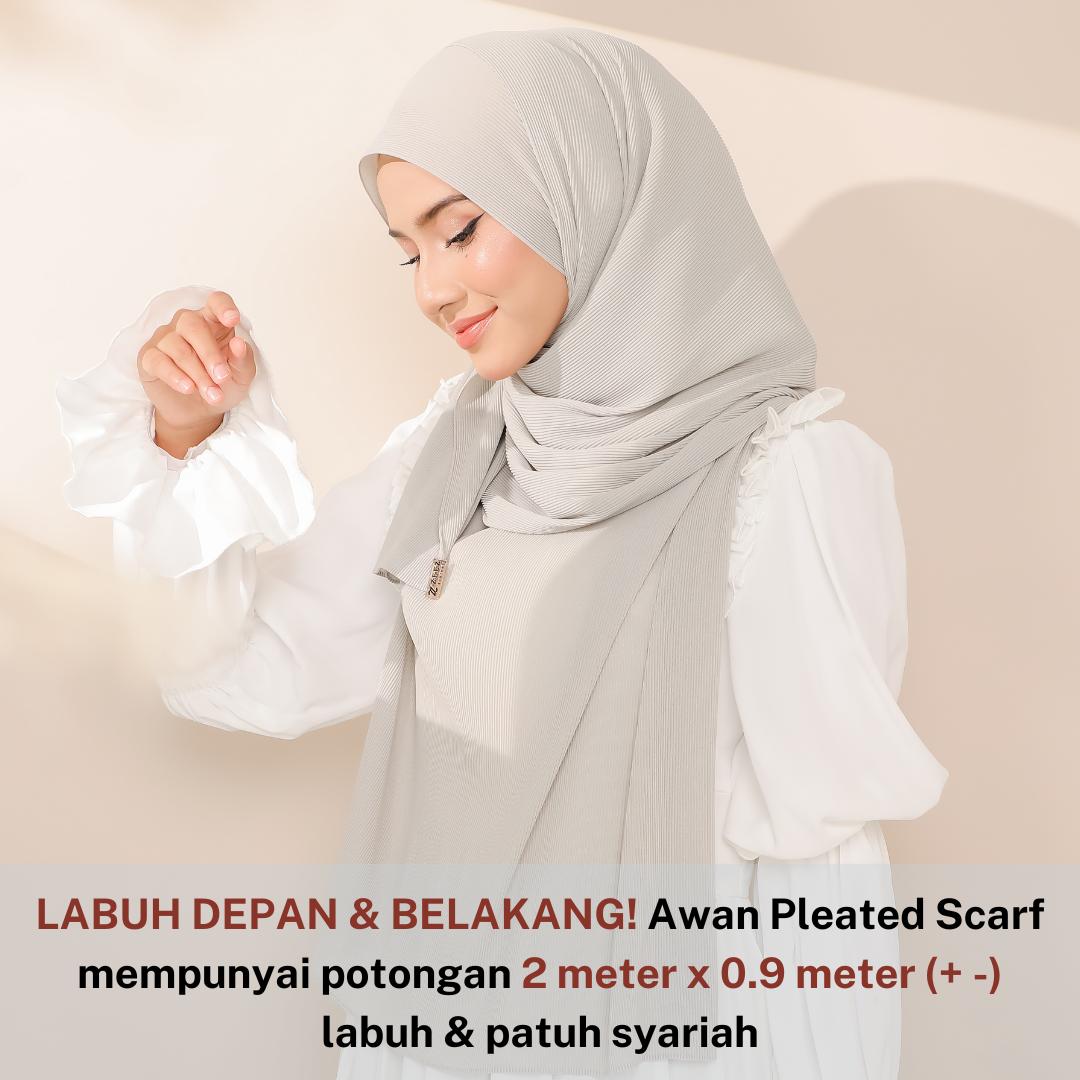 Zeez Scarves Tudung Awan Pleated Scarf Labuh dan lebar