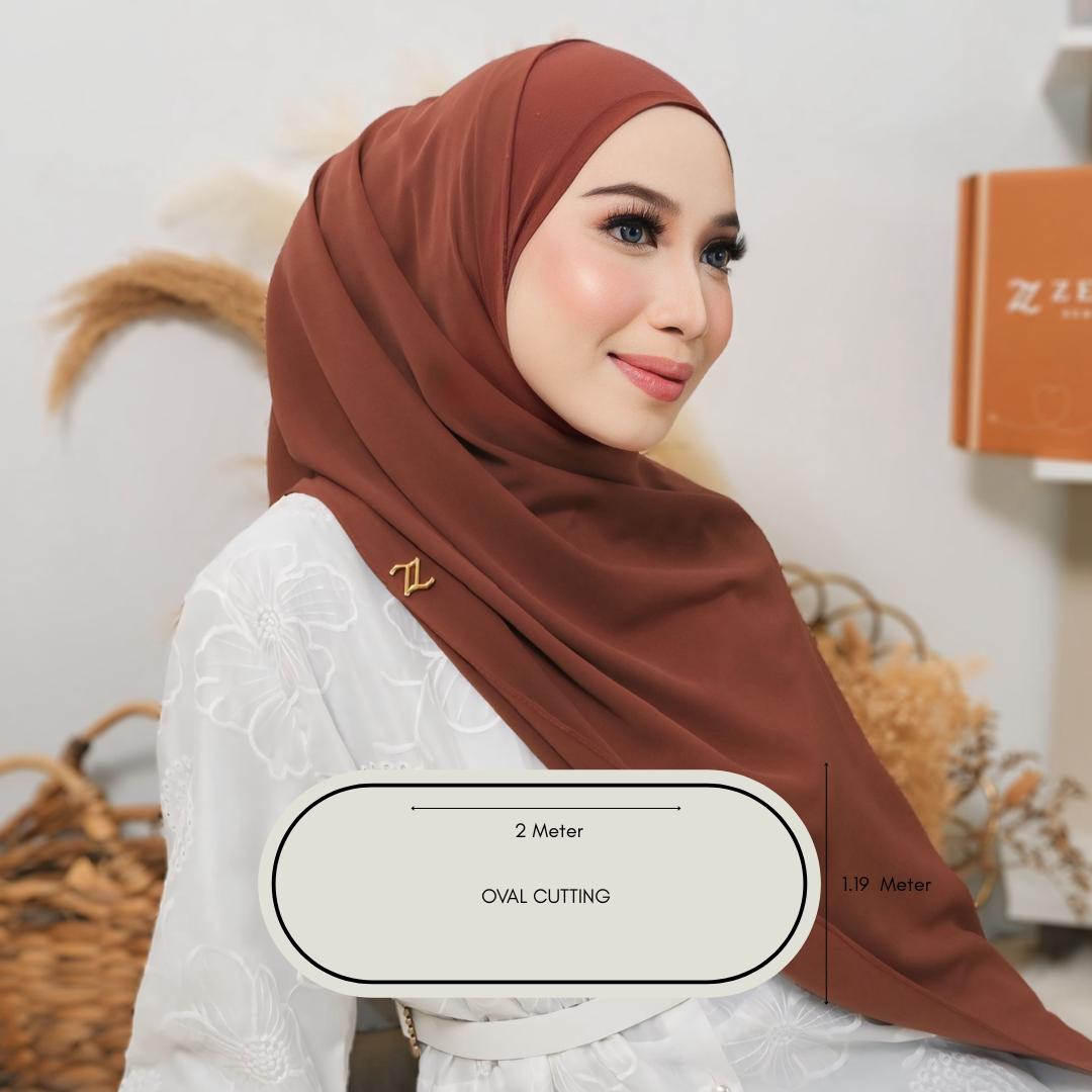 Zeez Scarves Tudung Air Plain Labuh Lebar Tak Jarang