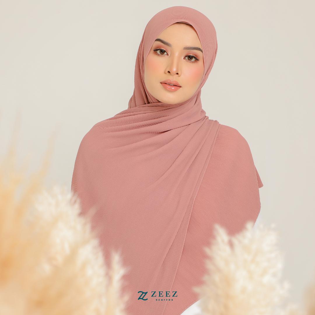 Zeez Scarves Tudung Awan Pleated Scarf Labuh dan lebar