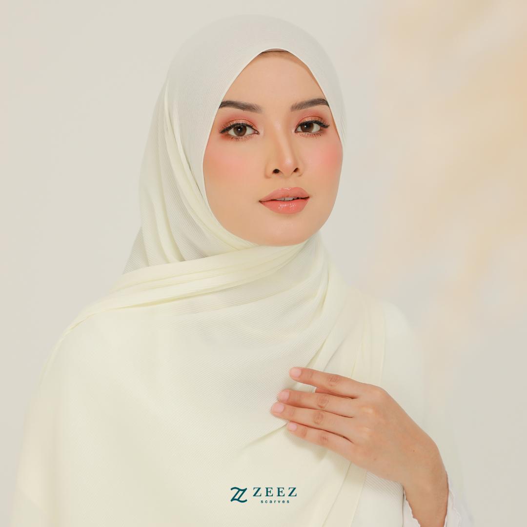 Zeez Scarves Tudung Awan Pleated Scarf Labuh dan lebar