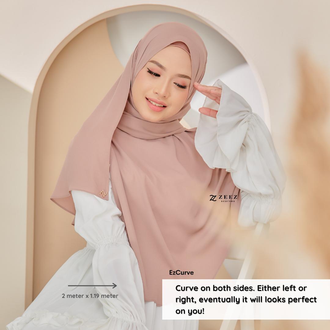 Zeez Scarves Tudung Air Plain Labuh Lebar Tak Jarang