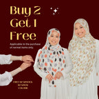 Zeezscarves Tudung Fluer Pleated Scarf Labuh dengan potongan melengkung