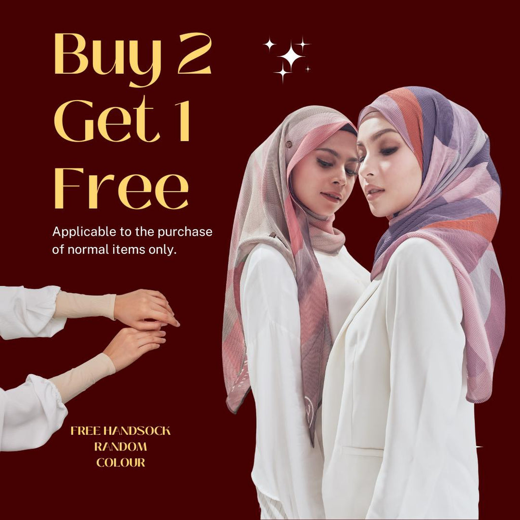 Zeez Scarves Geometrica Pleated Tiga Segi
