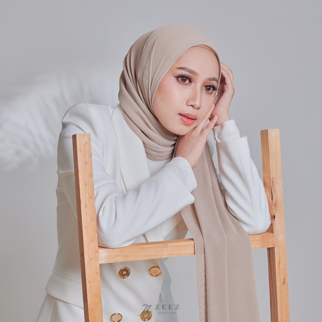 Zeez Scarves Tudung Awan Pleated Scarf Labuh dan lebar