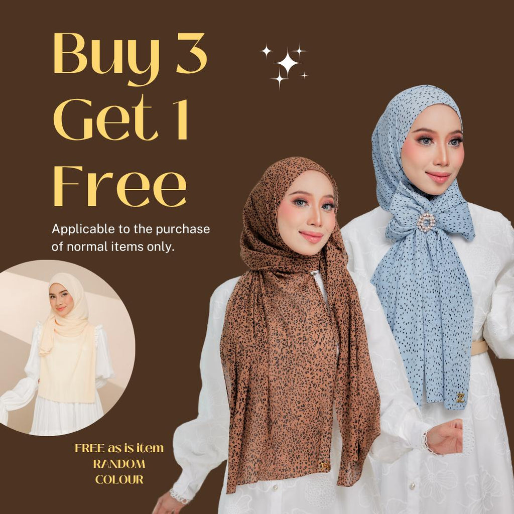 Zeez Scarves Hanna Pleated Bercorak Tak perlu iron 100%