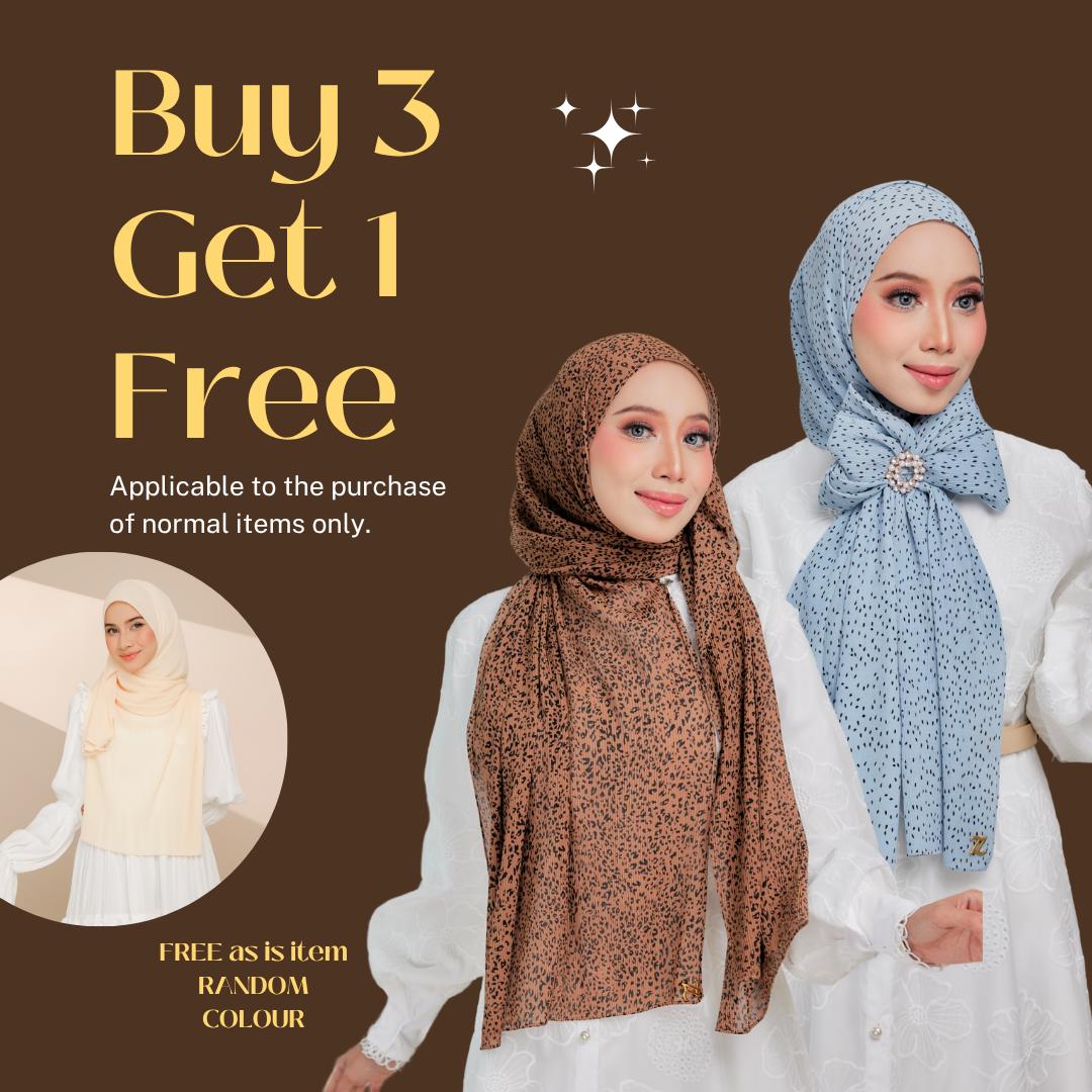 Zeez Scarves Hanna Pleated Bercorak Tak perlu iron 100%