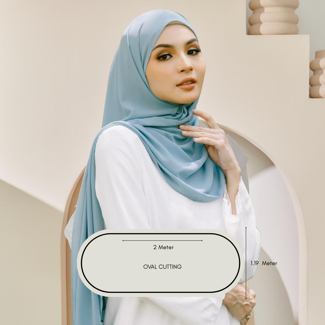 Zeez Scarves Tudung Air Plain Labuh Lebar Tak Jarang