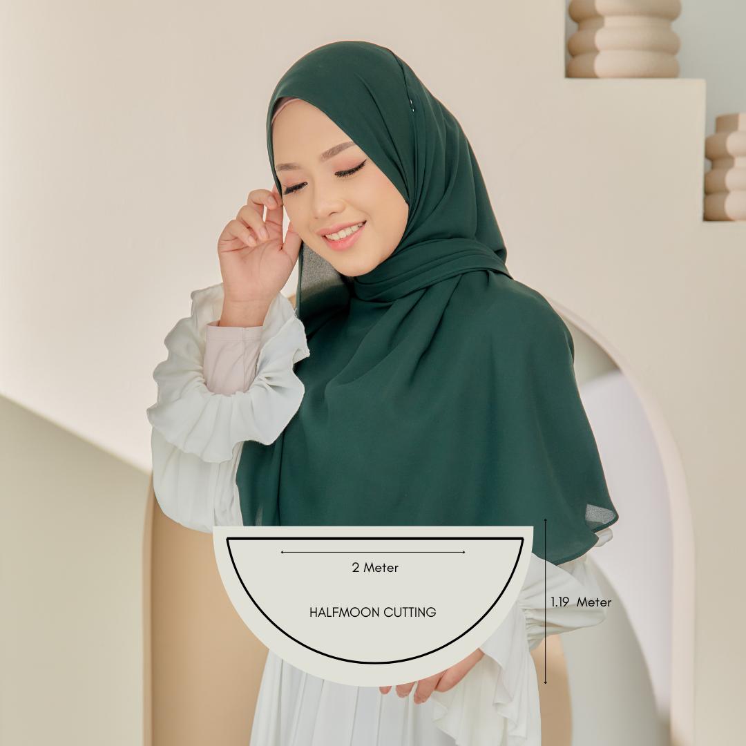 Zeez Scarves Tudung Air Plain Labuh Lebar Tak Jarang