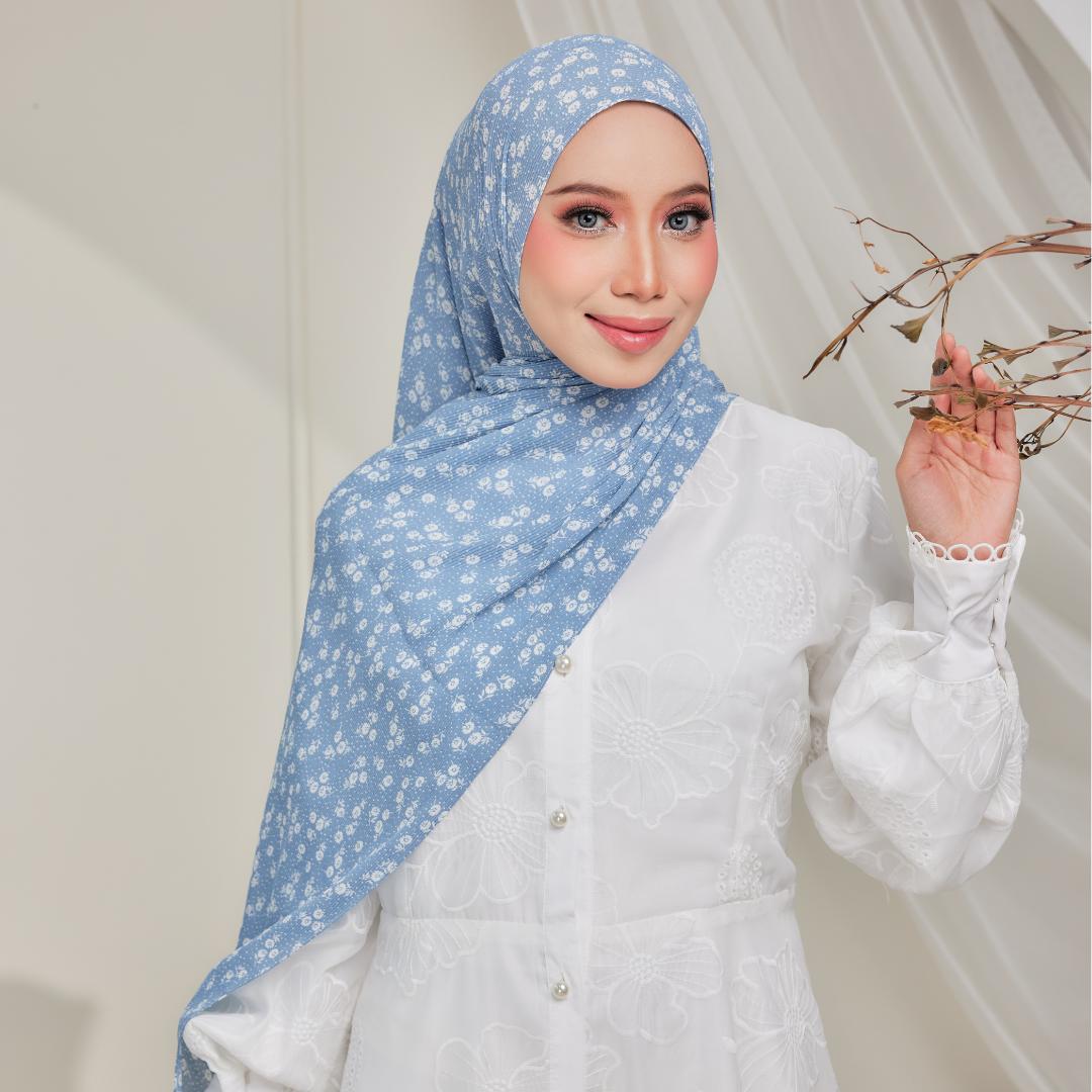 Zeez Scarves - Hanna Printed Pleated Shawl