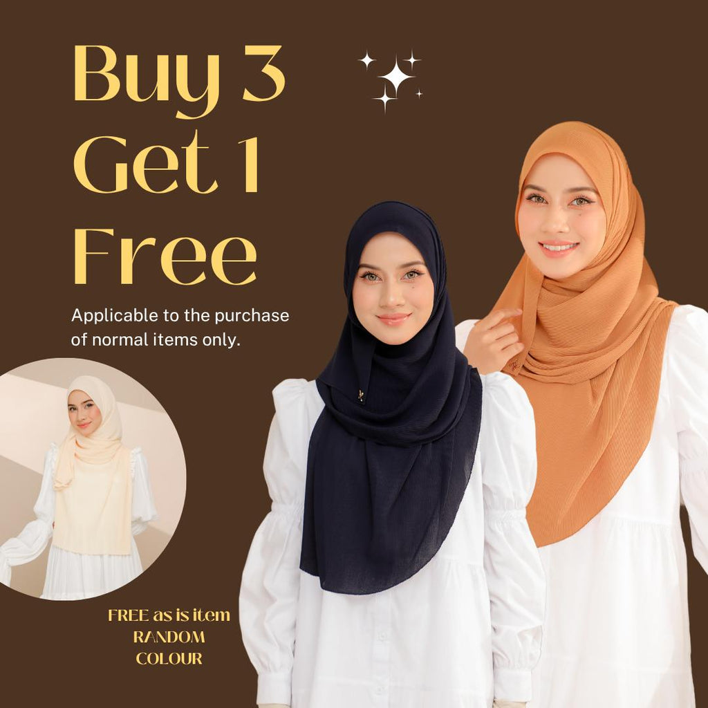 Zeez Scarves Breeze Pleated Shawl Labuh dan Lebar dengan potongan melengkung