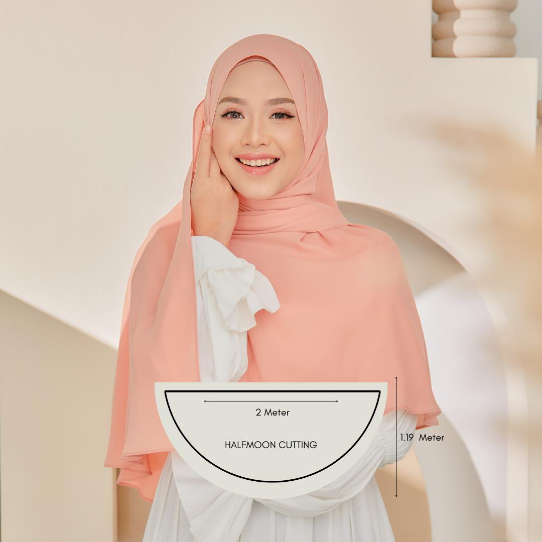 Zeez Scarves Tudung Air Plain Labuh Lebar Tak Jarang