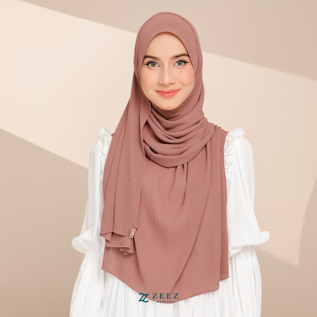 Zeez Scarves Tudung Awan Pleated Scarf Labuh dan lebar