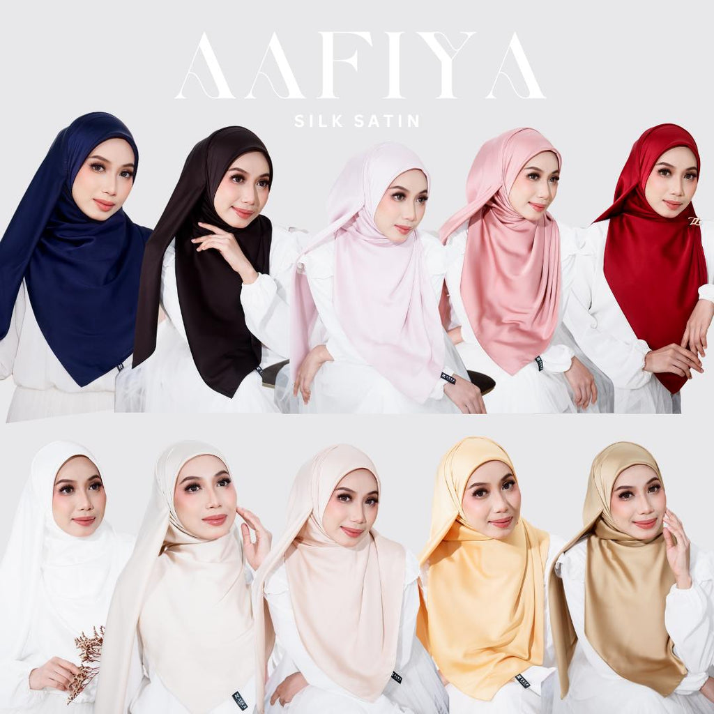 Zeezscarves Aafiya Satin Silk Bawal Empat Segi Bidang 45