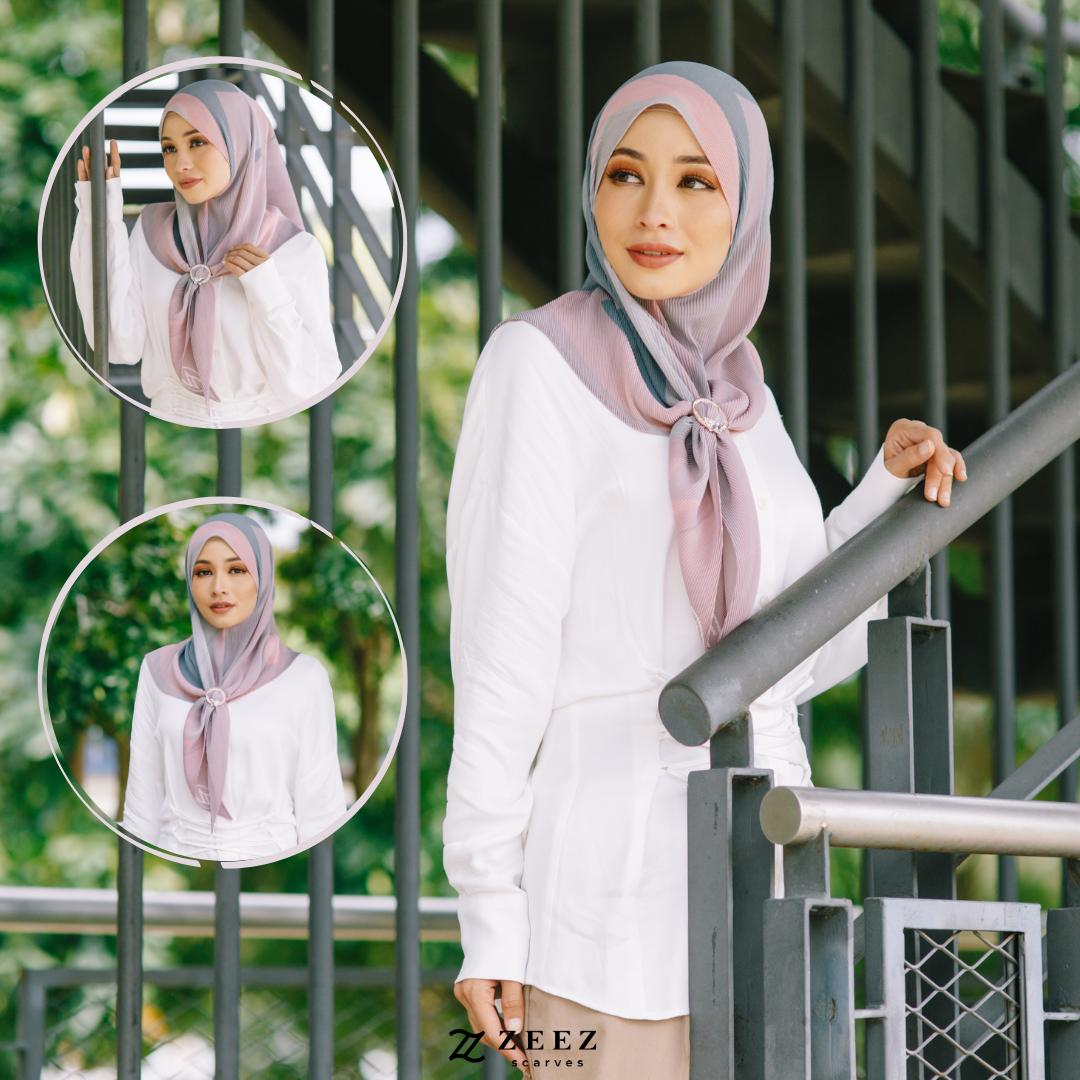 Zeez Scarves Geometrica Pleated Tiga Segi