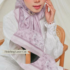 Zeez Scarves tudung bawal cotton bercorak bidang 45+