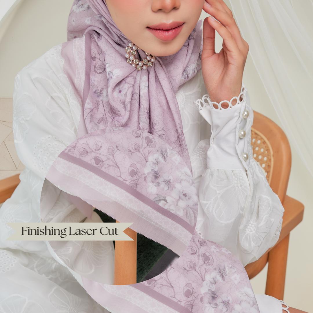 Zeez Scarves tudung bawal cotton bercorak bidang 45+