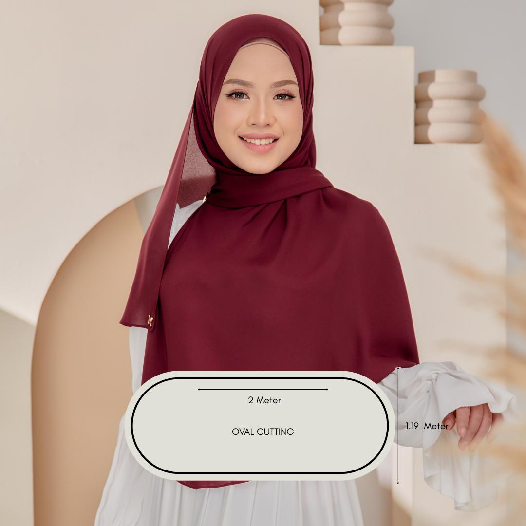 Zeez Scarves Tudung Air Plain Labuh Lebar Tak Jarang