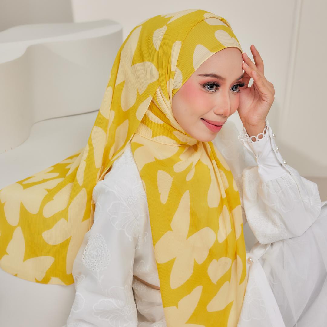 Zeez Scarves - Hanna Printed Pleated Shawl