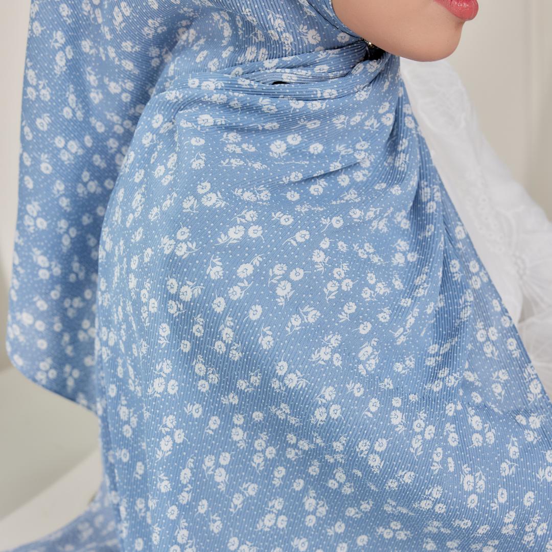 Zeez Scarves Hanna Pleated Bercorak Tak perlu iron 100%
