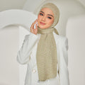 Zeezscarves Tudung Fluer Pleated Scarf Labuh dengan potongan melengkung