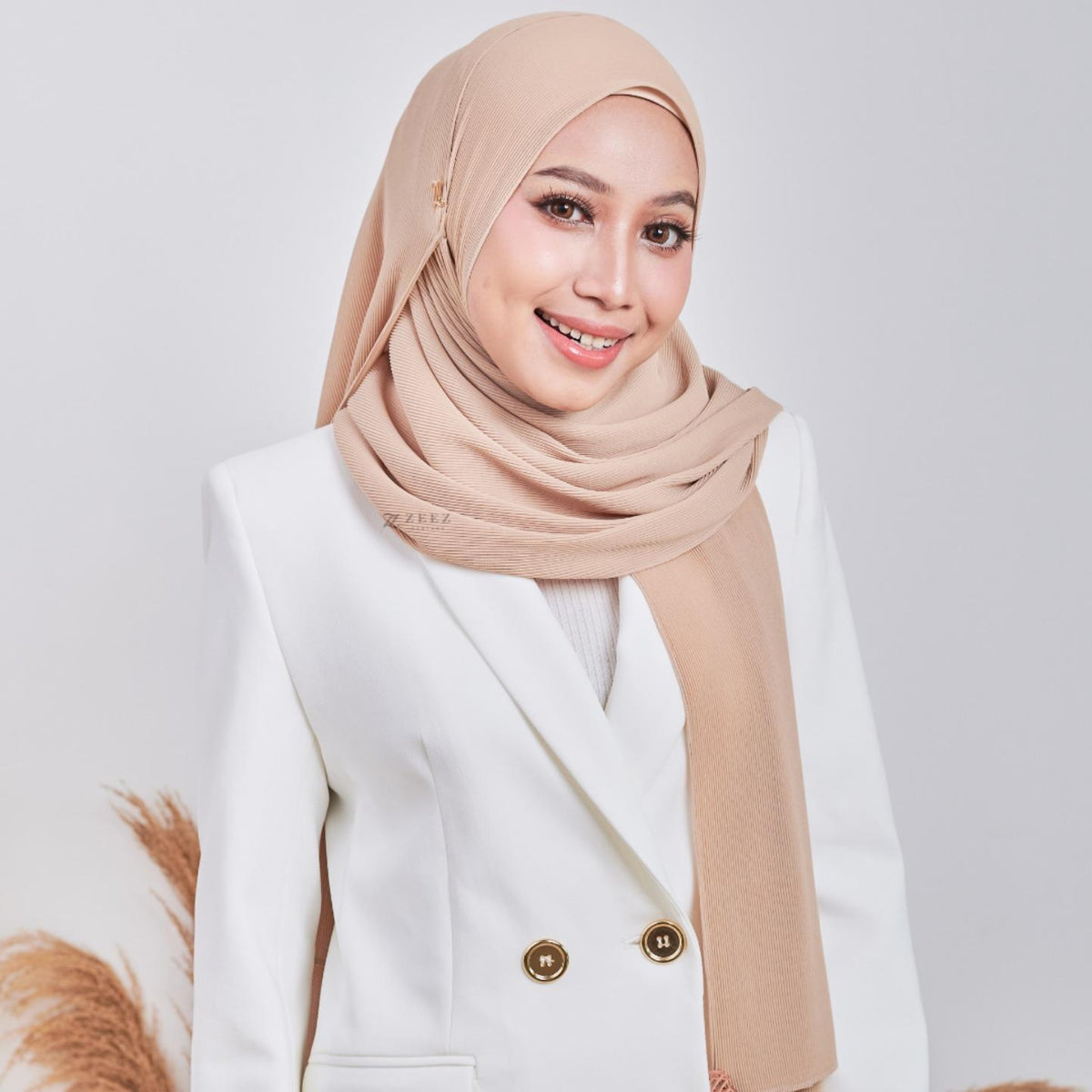 Zeez Scarves Tudung Awan Pleated Scarf Labuh dan lebar