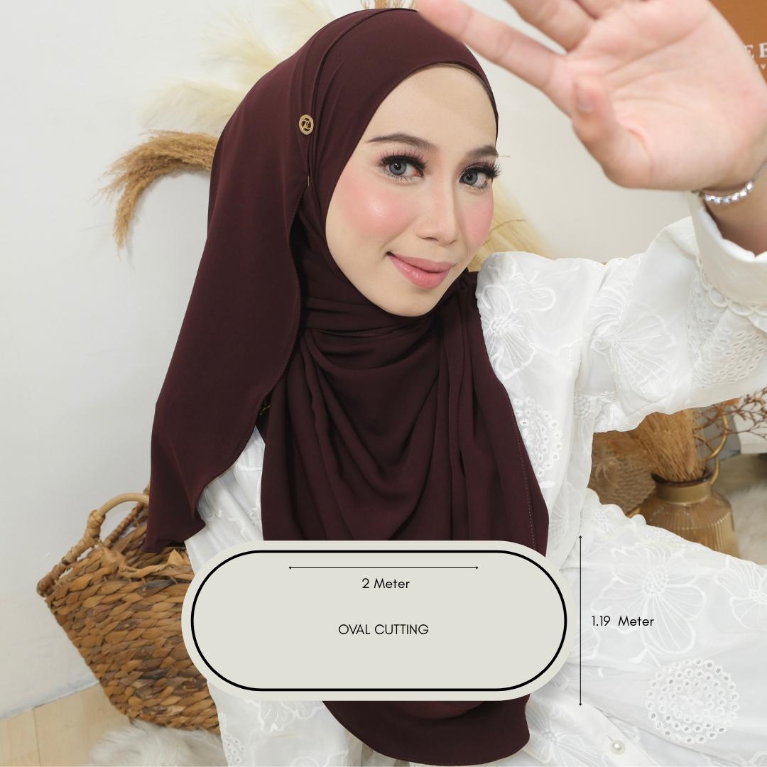 Zeez Scarves Tudung Air Plain Labuh Lebar Tak Jarang