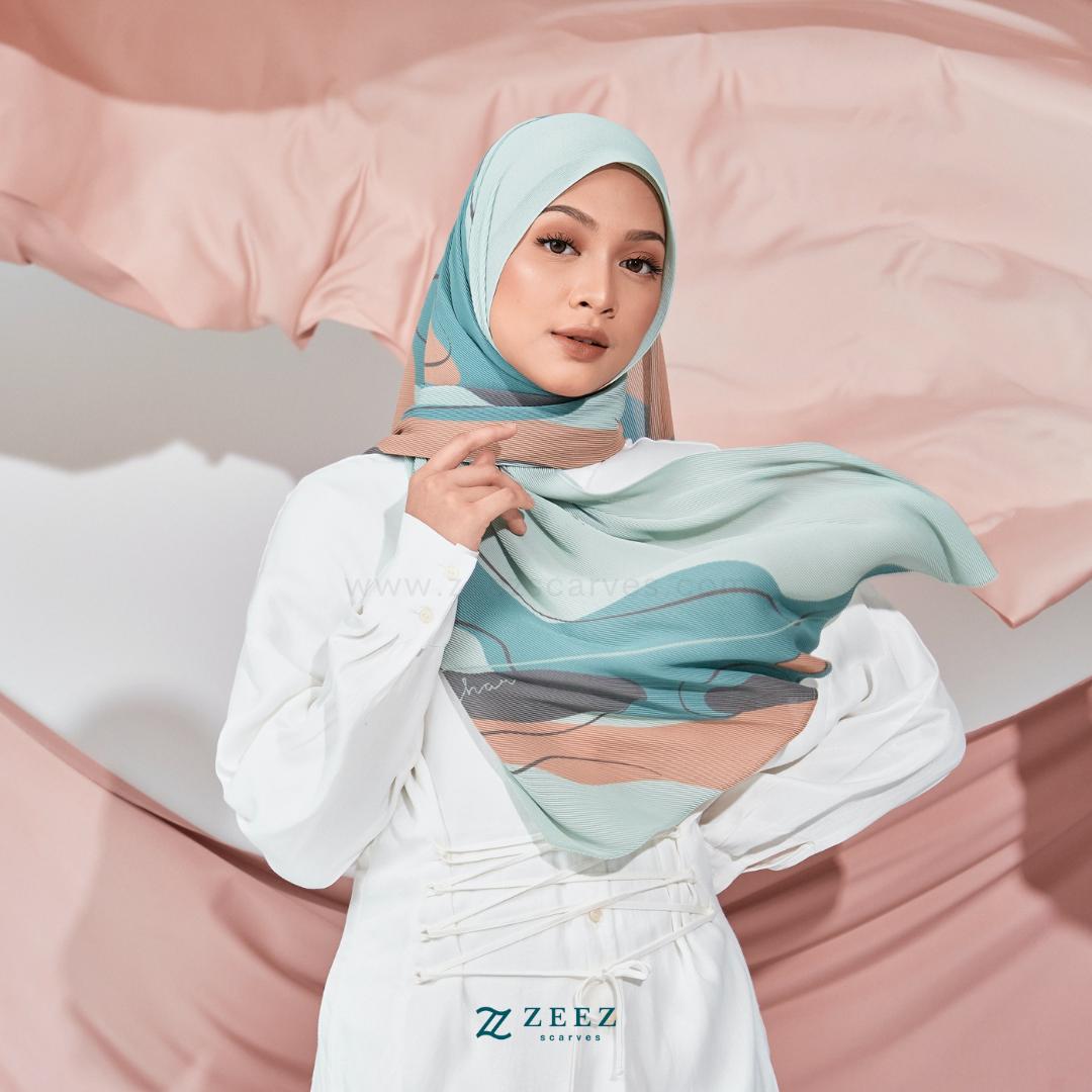 Zeez Scarves Tudung Estee Pleated Shawl Edisi Terhad