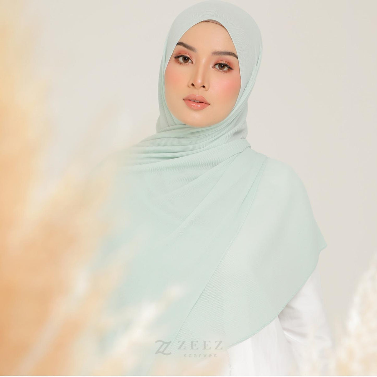 Zeez Scarves Tudung Awan Pleated Scarf Labuh dan lebar