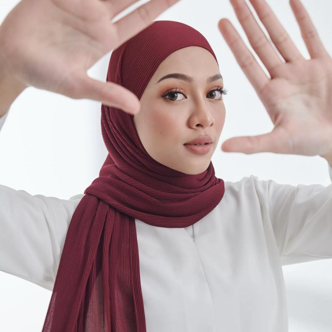 Zeezscarves Tudung Airy Pleated Scarf Size biasa