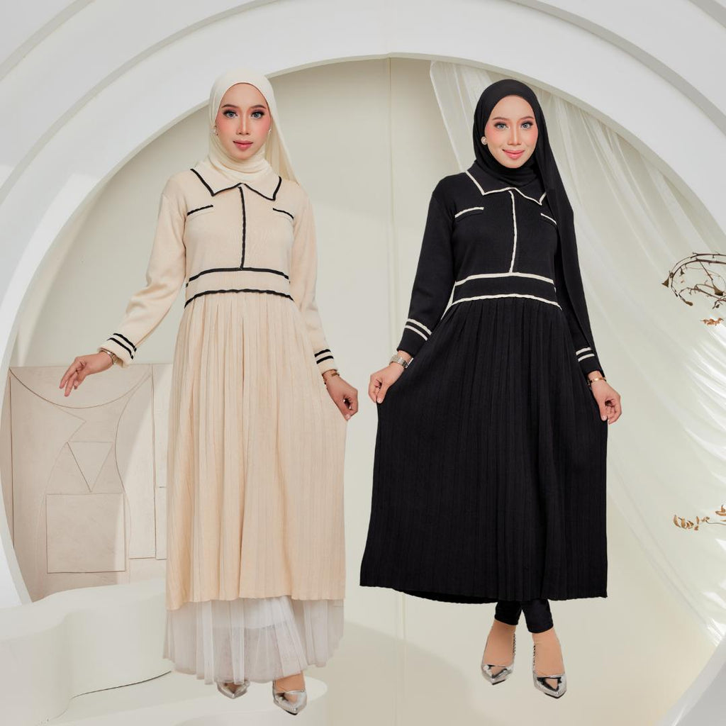 Zee Baju Knitted Dress Tak Perlu Gosok ZeezScarves
