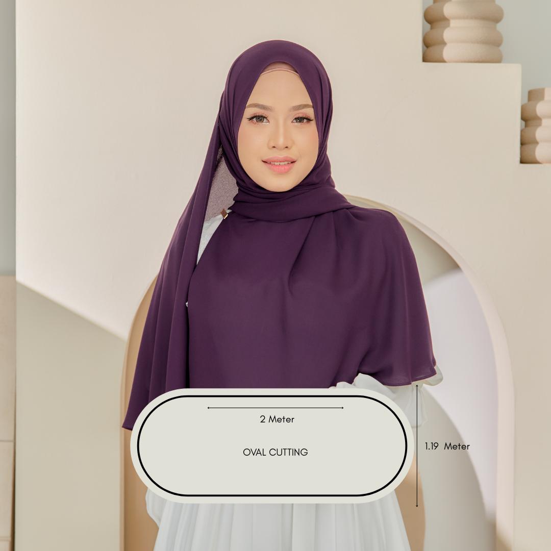 Zeez Scarves Tudung Air Plain Labuh Lebar Tak Jarang