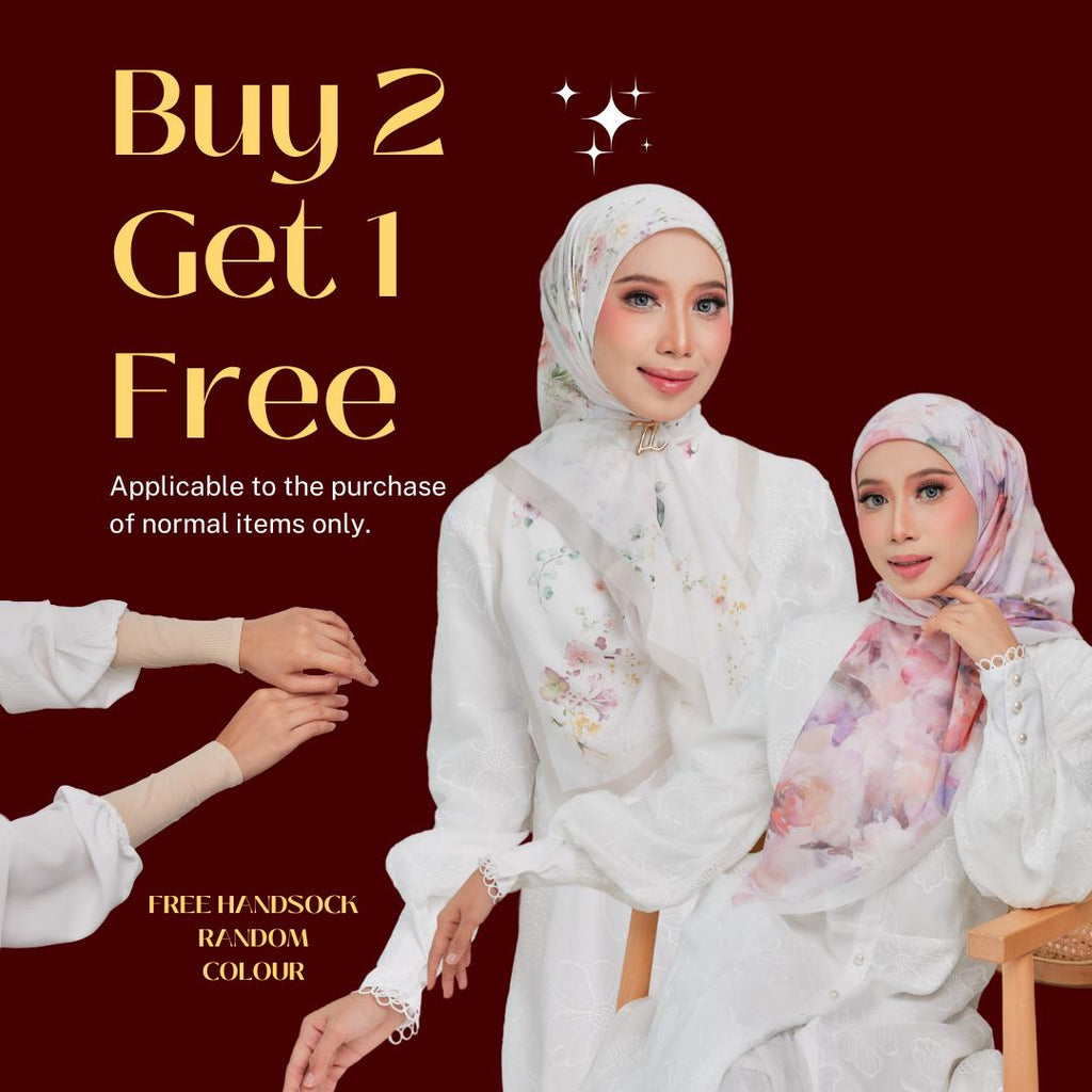 Zeez Scarves tudung bawal cotton bercorak bidang 45+