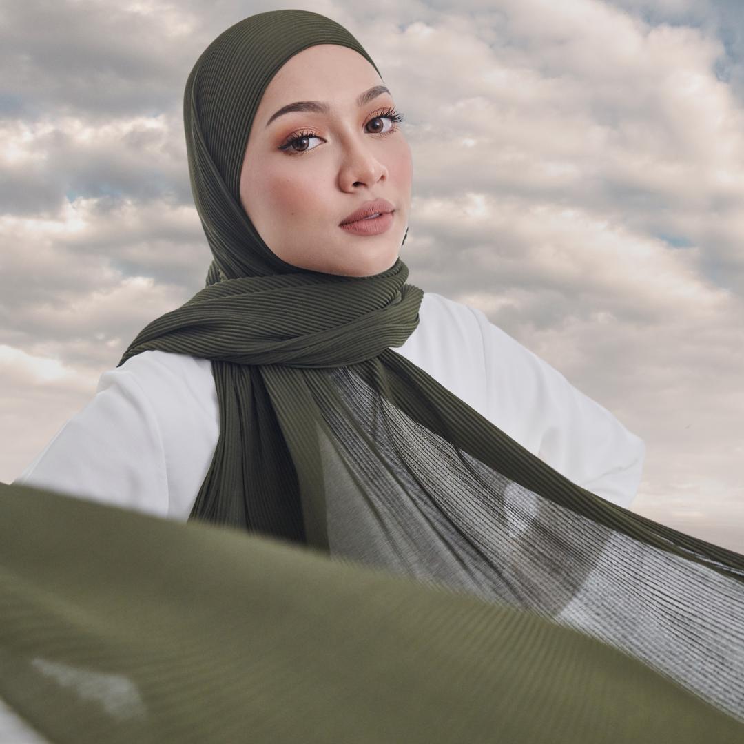 Zeezscarves Tudung Airy Pleated Scarf Size biasa